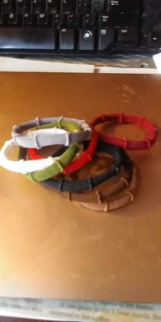 Hair Ties Medium Fancy Bamboo by Longhairs® No-Metal