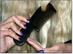 CLASSIC SCRITCHER BLACK 6" Longhairs® Stimulating Black Ox Horn Comb - Image #2