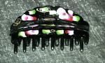Geisha Large Scalloped Rose Hand-Painted Long Hair Up-Do Clips - Image #2
