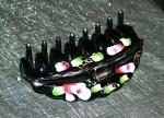 Geisha Large Scalloped Rose Hand-Painted Long Hair Up-Do Clips - Image #3