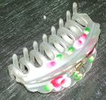 Geisha Large Scalloped Rose Hand-Painted Long Hair Up-Do Clips - Image #7